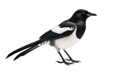 Black Billed Magpie Problem solving Isolated on a Transparent Background PNG