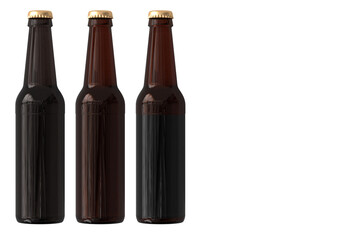 Blank plain brown beer bottles isolated suitable for your project.
