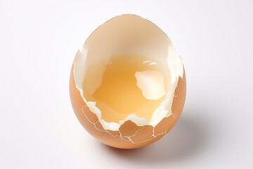 cracked egg shell isolated on white background