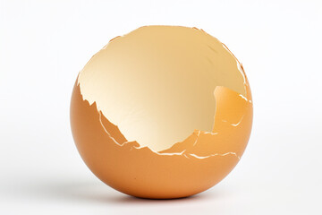 cracked egg shell isolated on white background