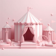 circus tent isolated on  pink