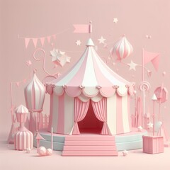 Naklejka premium circus tent isolated on pink