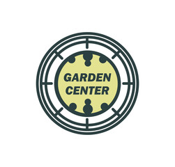 Round logo for garden center in retro style with inscription vector image