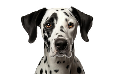 Dalmatian Dog White and Black Isolated on a Transparent Background PNG