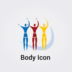 Illustration Corps Silhouette isolée Icône Illustration Couleurs graphique Symbole Nature, Sports et Fitness, Logo pour entreprise