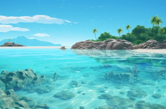 a beautiful picture of the ocean shore and the lagoon