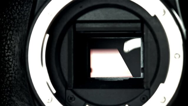 Working of a broken camera. Filmed on a high-speed camera at 1000 fps. High quality FullHD footage