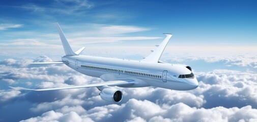 a large aircraft flying above clouds