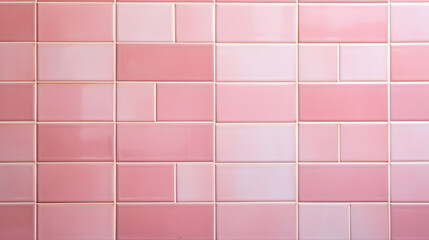 Pink tile wall chequered background bathroom floor texture. Ceramic wall and floor tiles mosaic background in bathroom. generative ai.