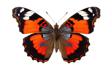 Red Admiral Hardy Migrator Butterfly Isolated on a Transparent Background PNG