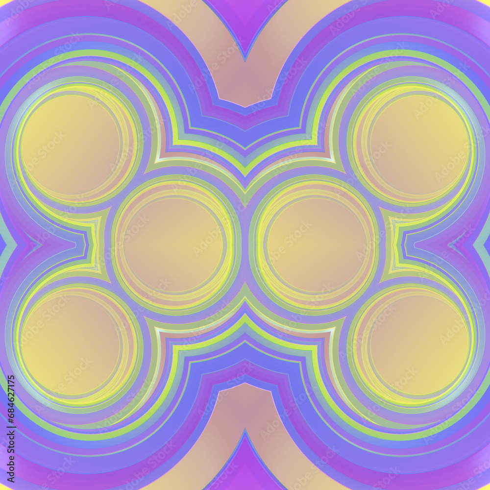 Poster colorful abstract design with purple background and yellow circles. attractive digital illustration.