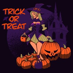 halloween background with pumpkin