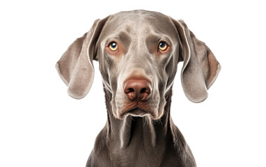 Weimaraner Intelligent Versatility Dog Isolated on a Transparent Background PNG