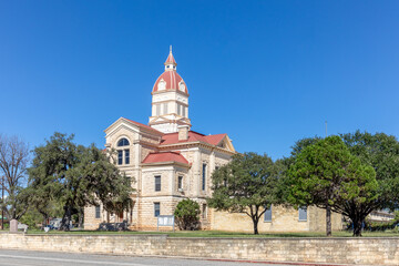 scenic historic city hall of Bandera, Texas - obrazy, fototapety, plakaty