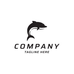 Dolphin Logo template design. Dolphins jump on the waves of the sea or beach with a creative idea.