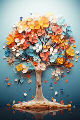Colorful multi-color tree illustration.