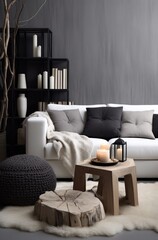 grey white and black interior design | mimi's furniture