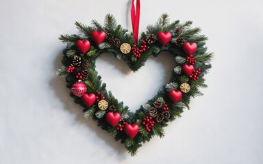 Heart shaped christmas wrath winter decoration