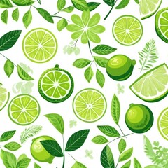 lime leaves and slices with leaves