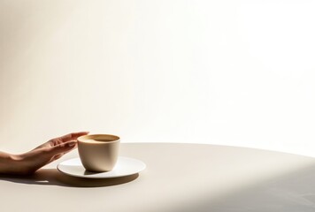 silhouette hands hold a cup of coffee