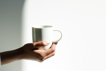 silhouette hands hold a cup of coffee