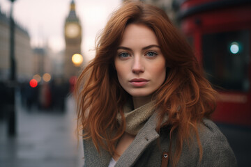 Fototapeta premium Beautiful woman in the street of London