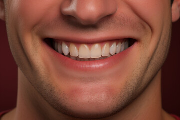 Healthy smile teeth of young man.