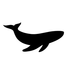 Whale silhouette icon vector. Whale silhouette can be used as icon, symbol or sign. Whale icon vector for design of ocean, undersea, nature or marine