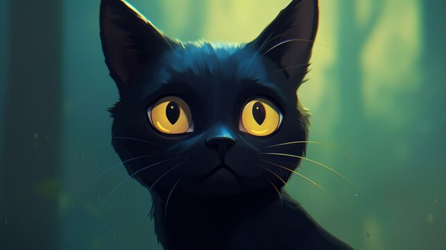 cartoon of a Bombay cat cute.Generative AI