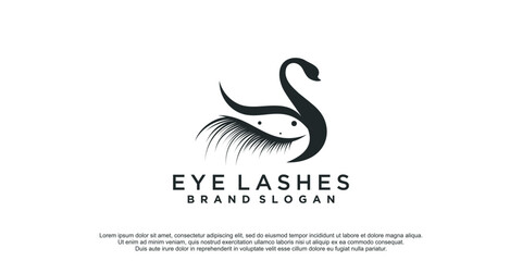Beauty lashes logo with swan concept idea © AFFANYUDA
