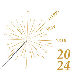 new year 2024  greeting card, party sparkle design vector illustration