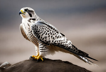 Cyr falcon in wild in minimal style