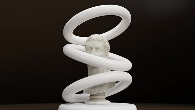 Marble bust with ring loop