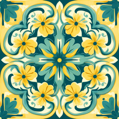 Picture of floor tile pattern wall tiles Home decoration pattern or ceiling.