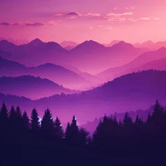 Foto op Canvas sunset in the mountains beautiful nature background © Deanmon