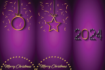 2024 Merry Christmas background for your seasonal invitations, festival posters, greetings cards. 