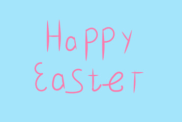 happy easter on a blue background text