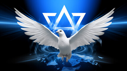 Free israel flag with a dove of peace - obrazy, fototapety, plakaty
