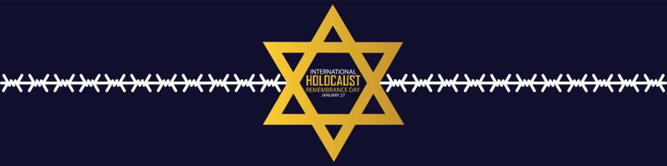 International Holocaust Remembrance Day vector. Star of David . January 27. Important day