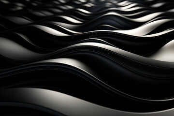 Ethereal Elegance: Black and White Waves in Abstract Harmony - Generative AI