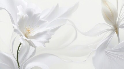 white flower background with empty wall