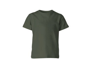 The isolated heather miltary green colour blank fashion tee front mockup template