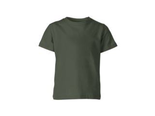 The isolated heather miltary green colour blank fashion tee front mockup template