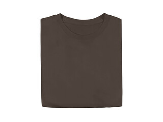 Isolated brown olive colour blank fashion folded tee front mockup template