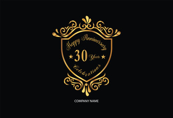 Fototapeta na wymiar 29 anniversary celebration logotype with handwriting golden color elegant design