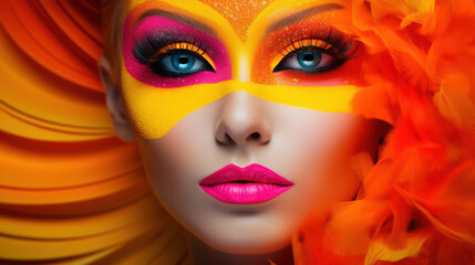 woman with colorful make-up