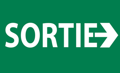 Panneau Sortie stylis&eacute; avec fl&egrave;che int&eacute;gr&eacute;