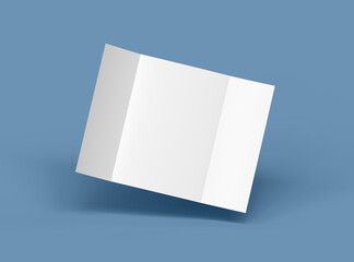 Blank A4 Gate Fold Brochure 3d render to present your design