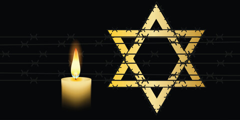 International Holocaust Remembrance Day vector. Star of David . January 27. Important day