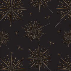 party fireworks on black background vector illustration
